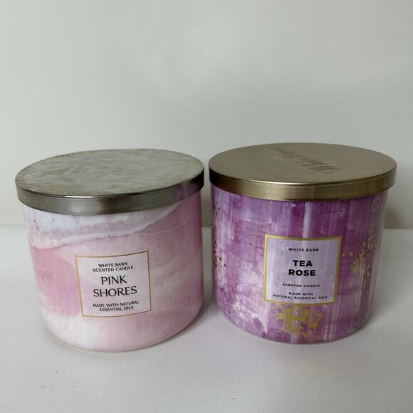 Bath & Body Works Large 14.5oz Candle Pink Shores & Tea Rose - Picture 1 of 6